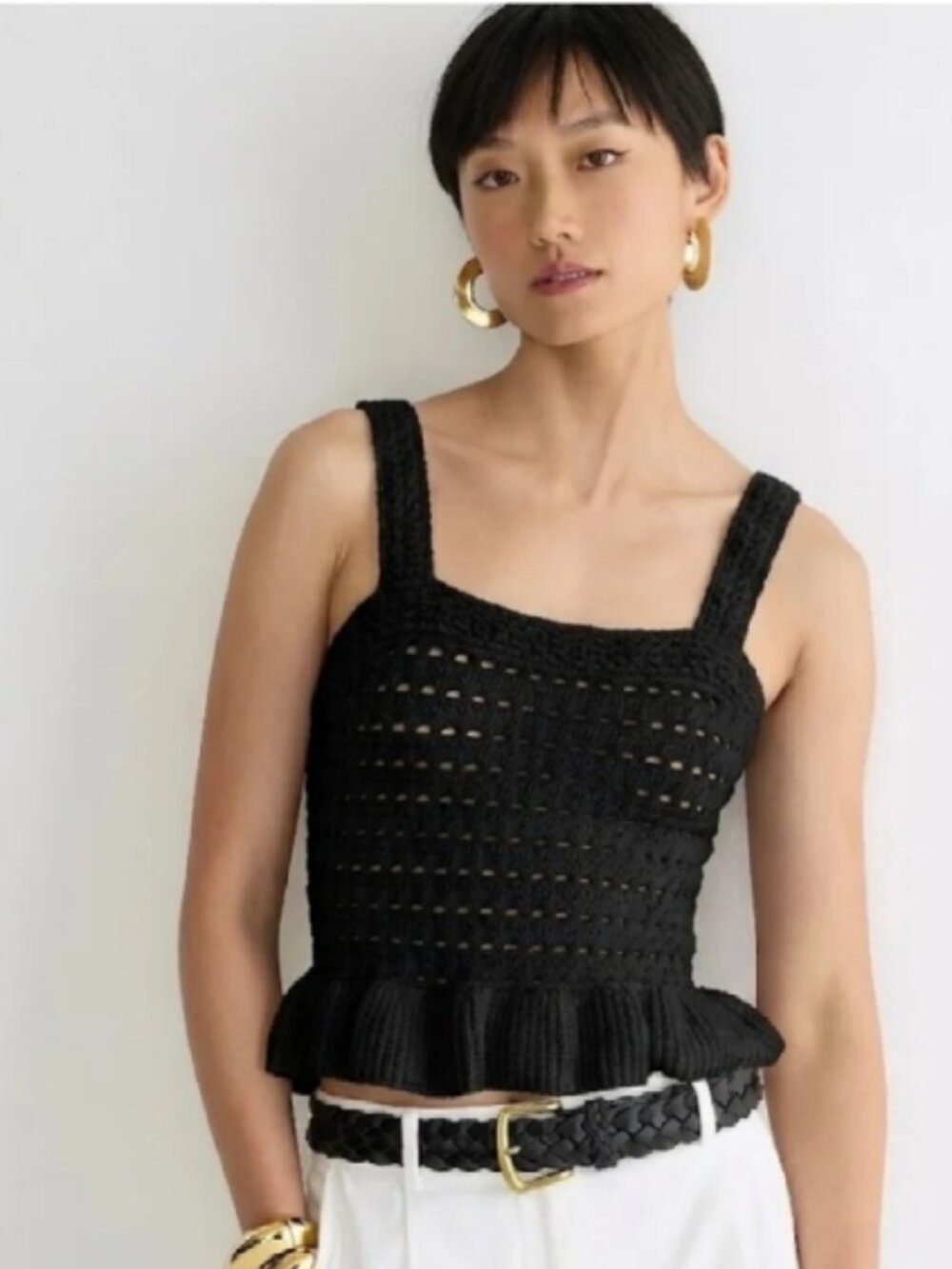 J. Crew Crochet Ruffle Sweater-tank